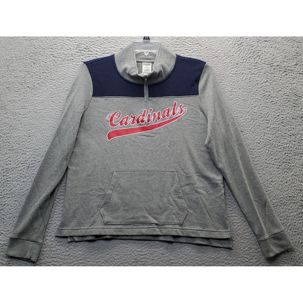 St. Louis Cardinals PINK Victoria's Secret‎ Sweatshirt Baseball Mens Large Gray